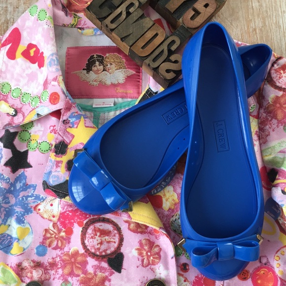 J. Crew Shoes - ☂️J. CREW Jelly Rain Ballet Flats In Bright Blue